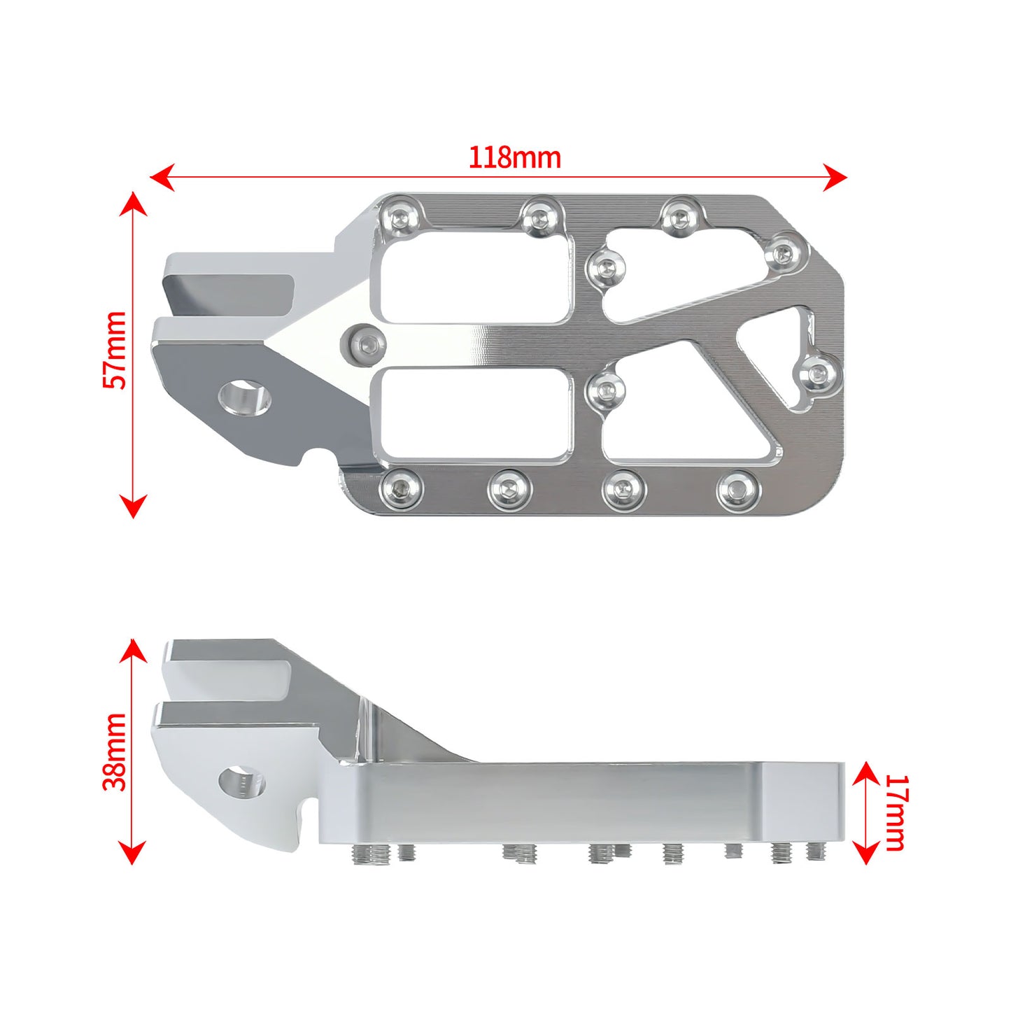 For Light Bee X Upgrade Parts Silver Foot Pegs Chrome Pedal Lbx Parts Raw Foot Pegs Suitable for E-ride Pro